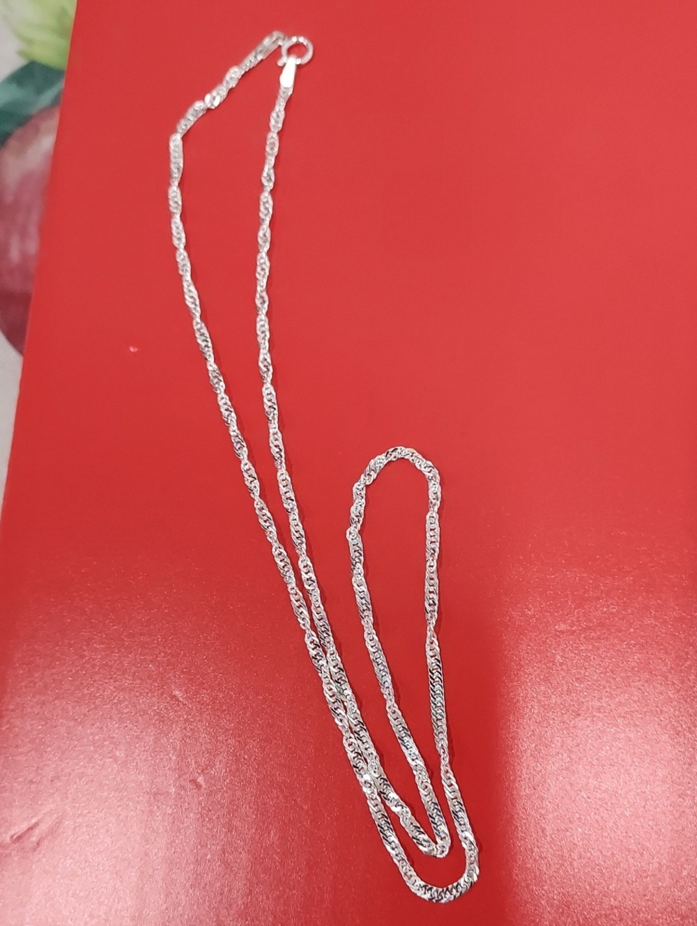 925 Sterling Silver Twisted Rope Necklace - Silver 16 Inch